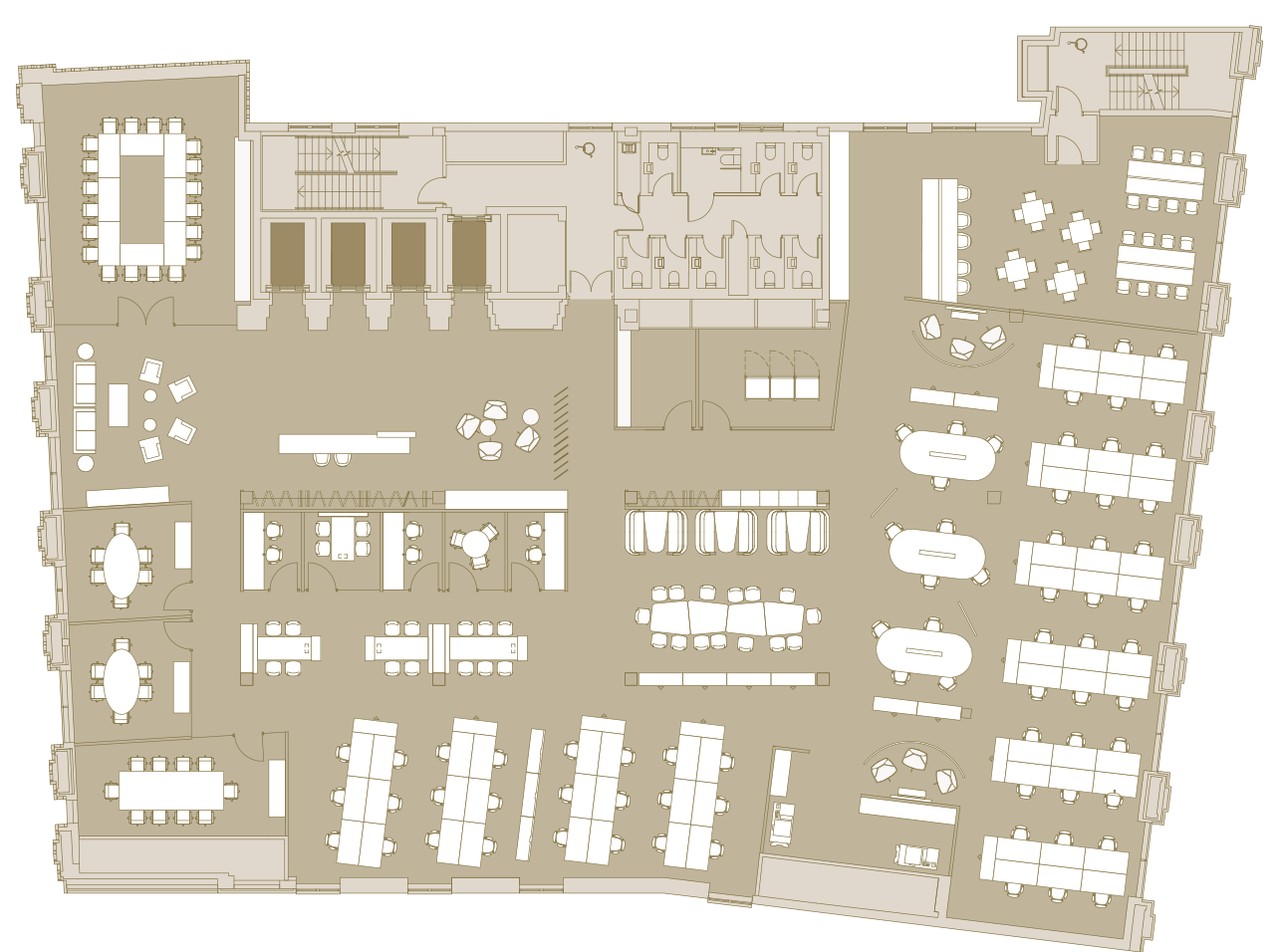Open single tenant space plan